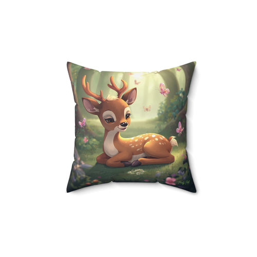Deerly Cute, Pearly Petal Pillow