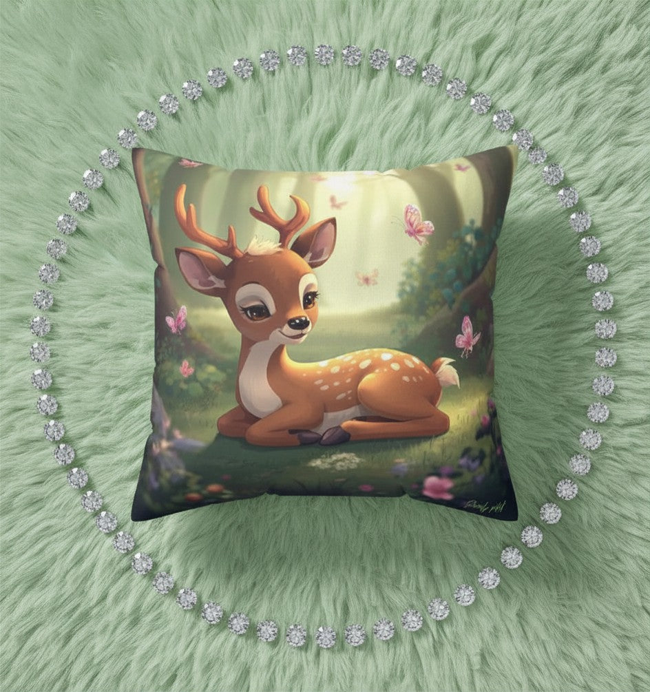 Deerly Cute, Pearly Petal Pillow