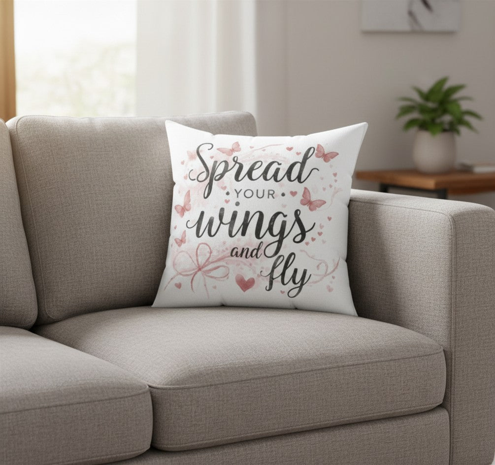 Butterfly Dreams Pillow, Pearly Petal