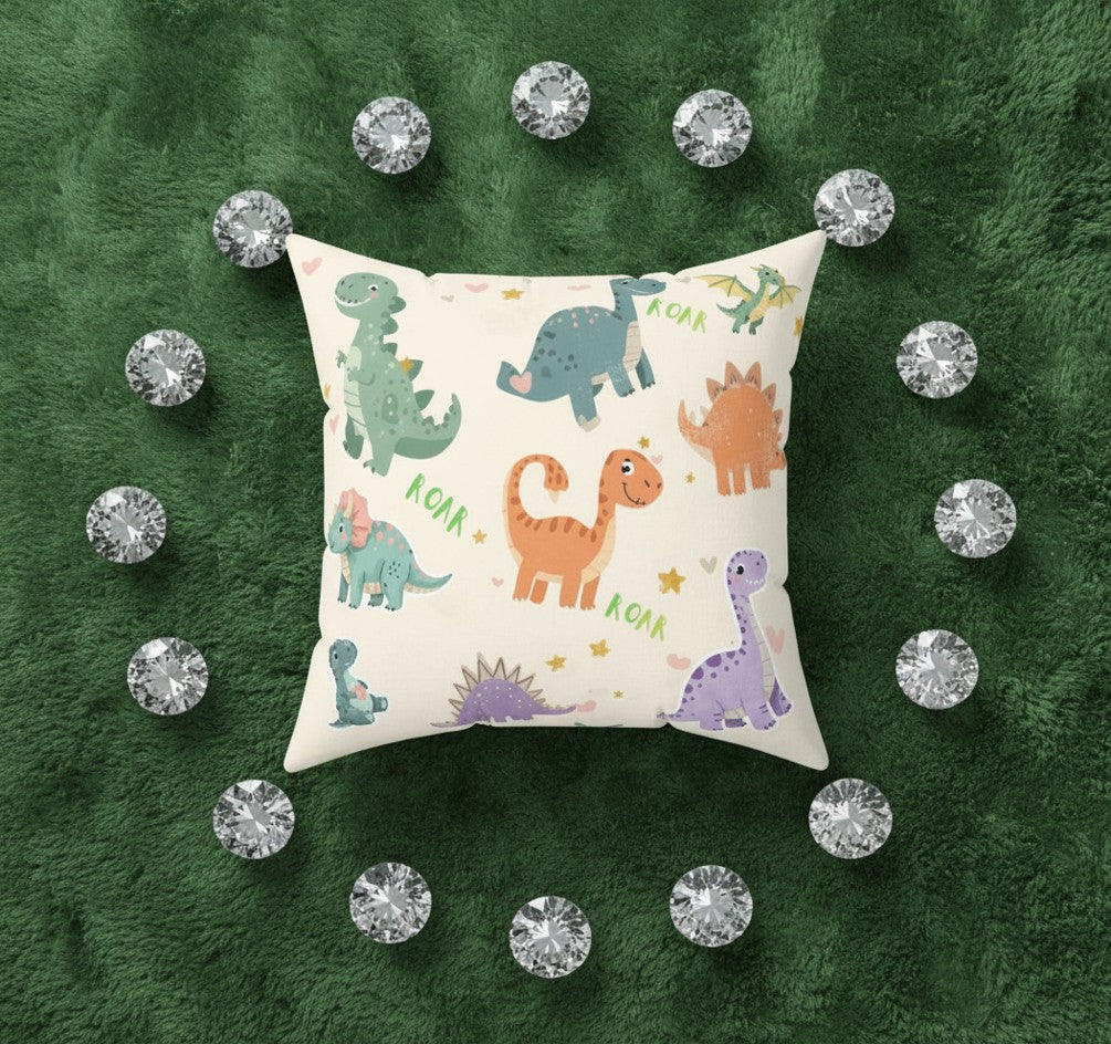 Little Explorer Dinosaur Pearly Petal Pillow