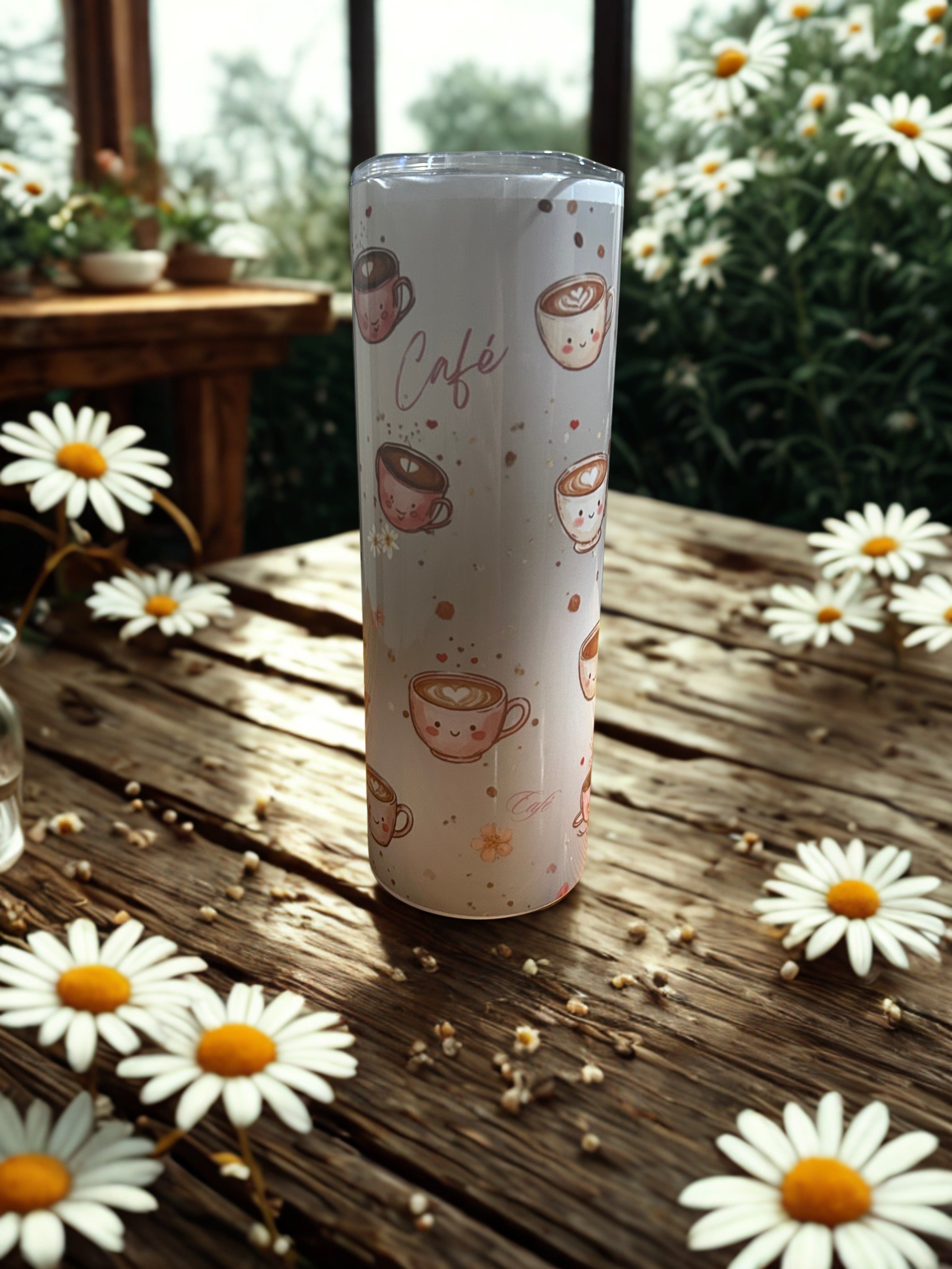 Cafe Classic, Pearly Petal Coffee Tumbler