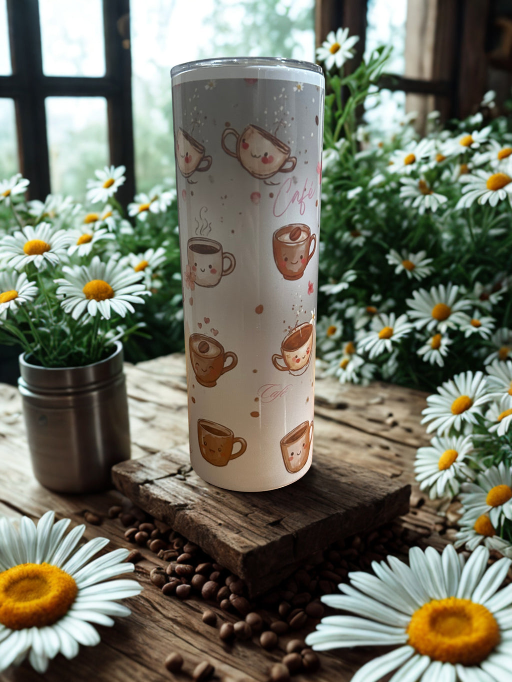 Cafe Classic, Pearly Petal Coffee Tumbler