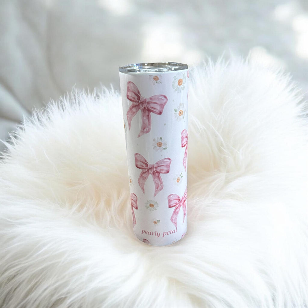 Oopsie Daisy Bow, Pearly Petals Tumbler