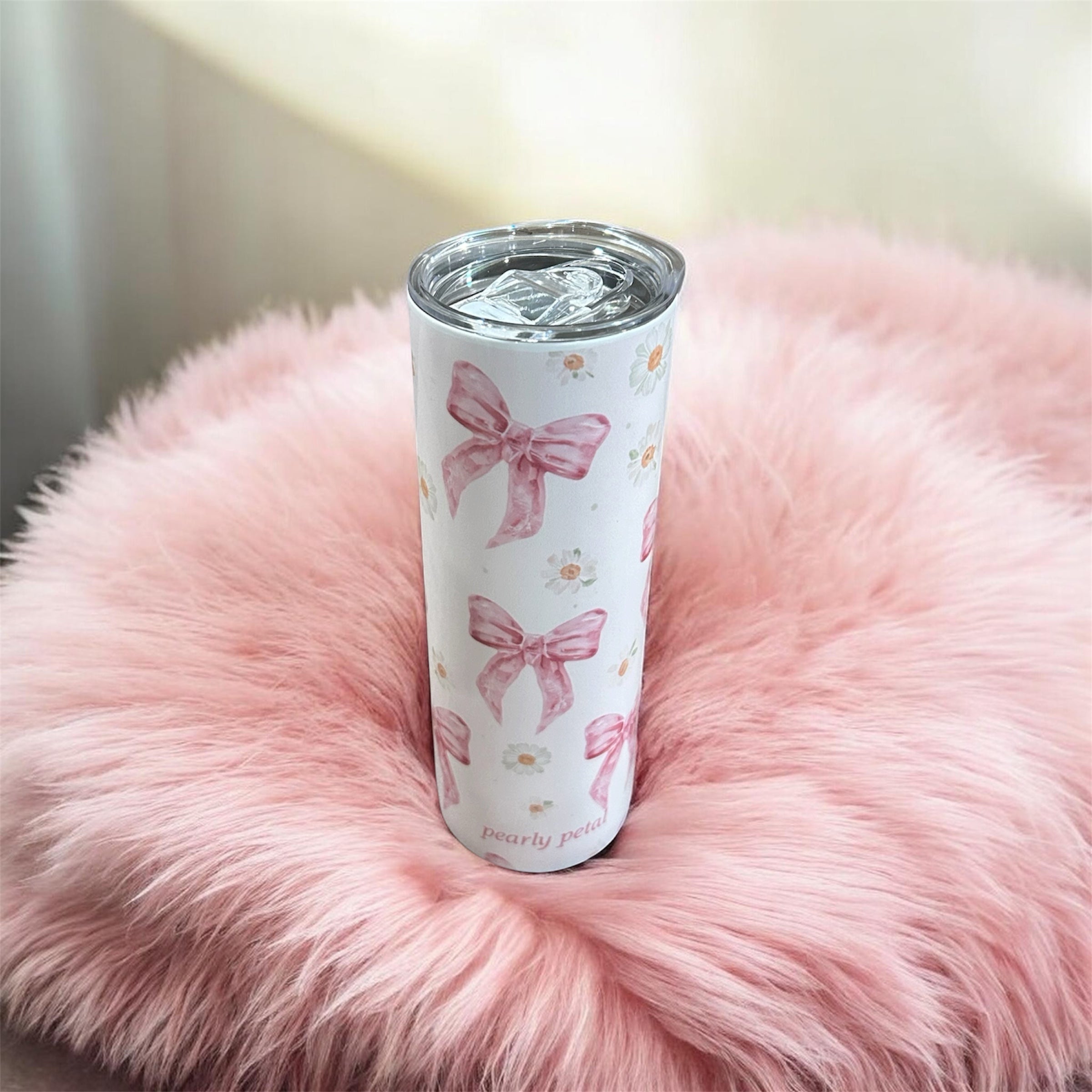 Oopsie Daisy Bow, Pearly Petals Tumbler
